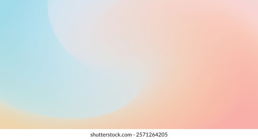 Abstract clear blue sky. Pastel rainbow.Light blue, pink and yellow color vector banner. EPS 10