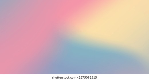 Abstract clear blue sky. Pastel rainbow. Light blue, pink and yellow color vector banner simple art