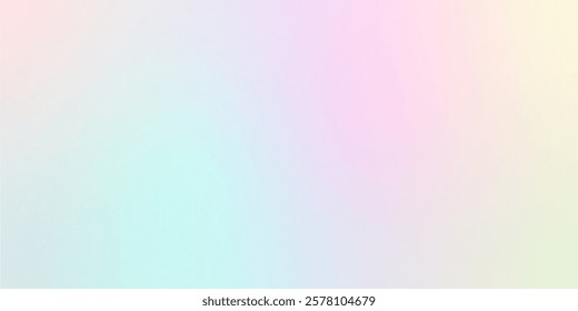 Abstract clear blue sky. Pastel rainbow. Light blue, pink and yellow color vector banner. Pastel gradient sky pattern. Blurred light fuzz colorful gradient background. Vector soft horizontal backdrop