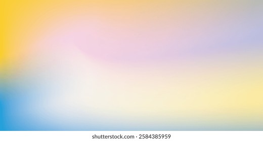 Abstract clear blue sky. Pastel rainbow. Light blue, pink and yellow color vector banner. Pastel gradient sky
