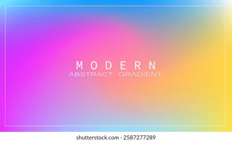 Abstract clear blue sky and Pastel rainbow. Light blue, pink and yellow color vector banner. Pastel gradient with blurred light fuzz colorful gradient background. Vector illustration 