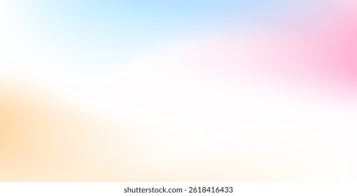 Abstract clear blue sky with pastel rainbow. Light blue, pink, and yellow gradient hues create a soft, dreamy backdrop perfect for banners and digital designs.