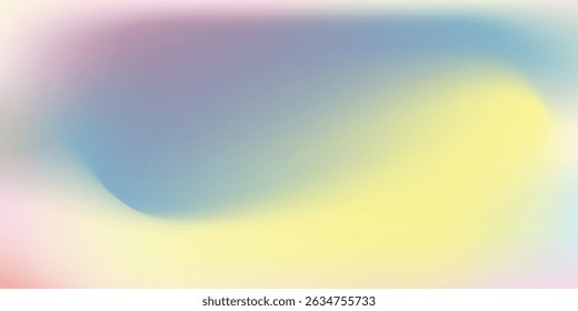Abstrato céu azul claro. Arco-íris pastel. Banner azul claro, cor-de-rosa e amarelo. Padrão de gradiente do céu pastel. Fundo de gradiente colorido difuso luz borrada fuzz. Tela de fundo horizontal macia do vetor