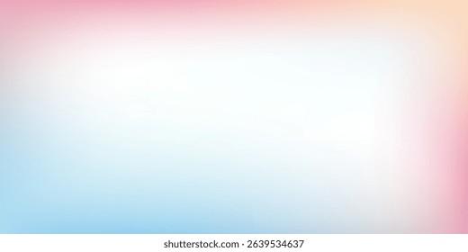 Abstract clear blue sky. Pastel rainbow. Light blue, pink and yellow color vector banner illustration art