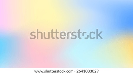 Abstract clear blue sky with pastel rainbow. Light blue, pink, and yellow gradient hues create a soft, dreamy backdrop perfect for banners and digital designs.
