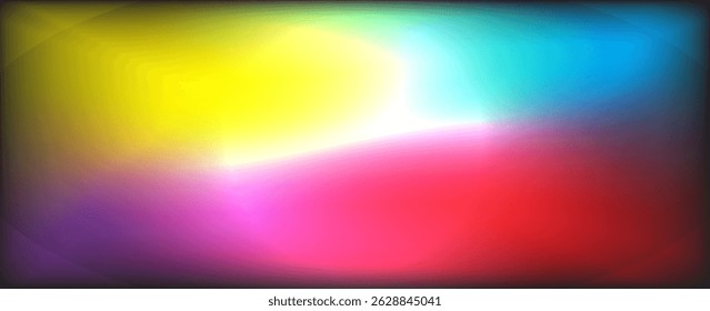 Abstractas cielo azul claro. Pasteles de arco iris. Anuncio de Vector de color azul claro, rosa y amarillo. Patrón de cielo degradado pastel. Fondo de gradiente colorido de fuzz de luz borrosa. Vector suave telón de fondo Horizontal
