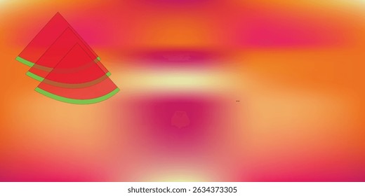 Abstract clear red watermelon vector illustration