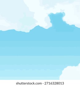 Abstrakter klarer Himmelsstrukturhintergrund mit Wolken im flachen Stil. Vektorgrafik.