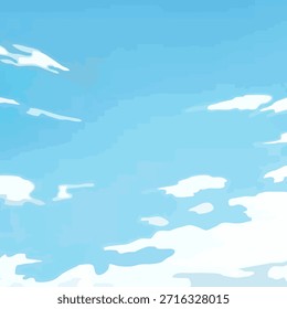 Abstractas fondo de textura de cielo claro con nubes en un estilo plano. Ilustración vectorial.