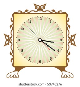 abstract clock against white background, vector art illustration