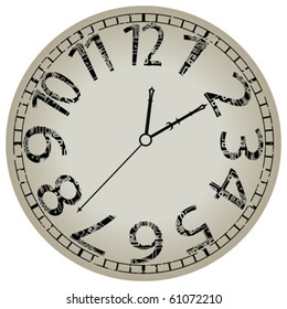 abstract clock against white background, vector art illustration