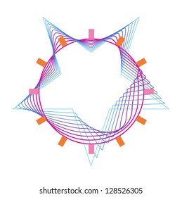 Abstract clock color graphic element.