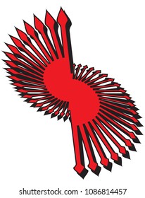 Abstract clock hands design isolated on a white background 