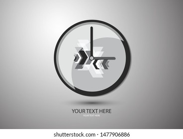 Abstract clock isolated on a gray background. The concept of control and time management, planning, strategy. Organization of the process of collaboration. Vector illustration for business design.