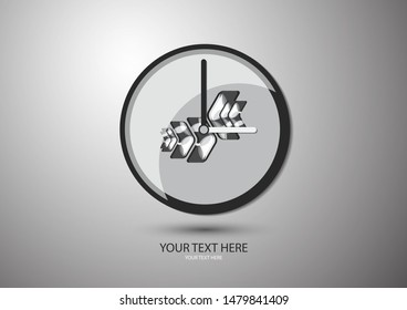 Abstract clock isolated on a gray background. The concept of control and time management, planning, strategy. Organization of the process of collaboration. Vector illustration for business design.