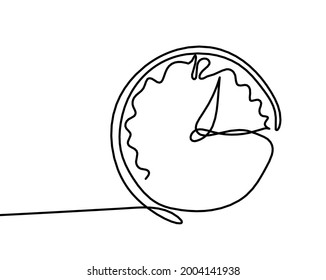 Abstract clock as line drawing on white background. Vector