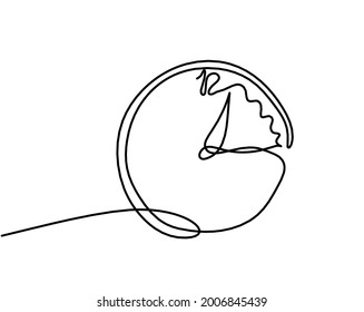 Abstract clock as line drawing on white background. Vector