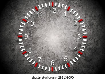 Reloj abstracto en la pared de grunge. Antecedentes comerciales de vectores