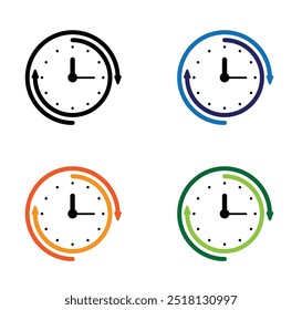 Abstract Clock Showing Time Different Colors. Stopwatch or other measuring device business concept