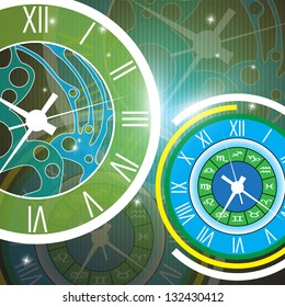 abstract clock vector background eps 10