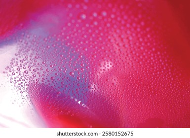 Abstract close-up water drop texture with pink and purple colors. Purple gradient background with droplets Woman's Day Vector backdrop