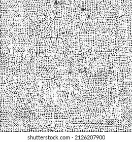 Abstract cloth texture. Piece of a worn carpet. Grunge fabric. Monochrome graphics.