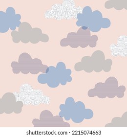 Abstract cloud background in blue tones - vector image