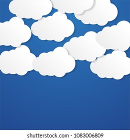abstract cloud background with paper art style. Beautiful sky with clean background concept.