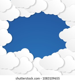 abstract cloud background with paper art style. Beautiful sky with clean background concept.