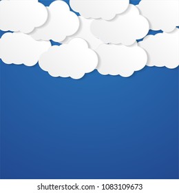 abstract cloud background with paper art style. Beautiful sky with clean background concept.