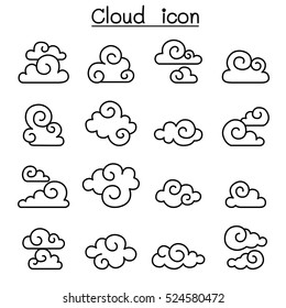 Abstract Cloud , Chinese Cloud , Curl cloud ,Decoration cloud, cloud icon set