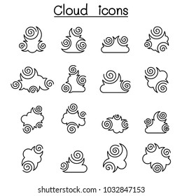 Abstract Cloud , Chinese Cloud , Curl cloud ,cloud icon set