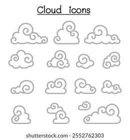 Abstract Cloud , Chinese Cloud , Decoration cloud, cloud icon set