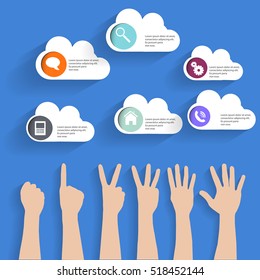 abstract cloud colorful vector with infographic on background