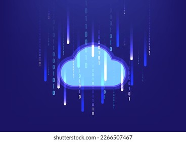 Abstract cloud computing online technology. Digital data encryption processing concept. Computer connect internet web server background graphic vector 