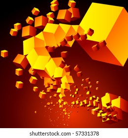 abstract cloud of cubes
