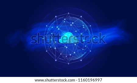 Abstract cloud data, digital earth, point and line connections, science and technology innovation concept vector background