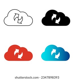 Abstract Cloud Data Synchronization Silhouette Illustration, can be used for business designs, presentation designs or any suitable designs.