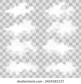 Abstract cloud element collection. Vector illustration.