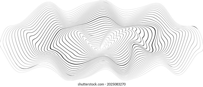 Abstract cloud . Flow lines background . Fluid wavy shape .Striped linear pattern . Music sound wave . Vector illustration