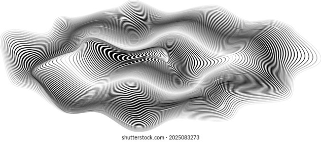 Abstract cloud . Flow lines background . Fluid wavy shape .Striped linear pattern . Music sound wave . Vector illustration