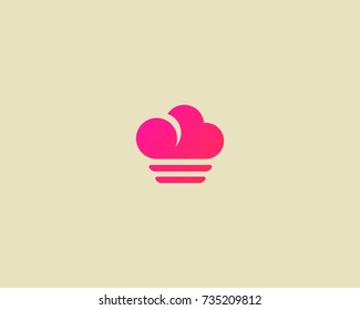 Abstract cloud food vector logotype. Creative chef ice cream logo design.