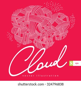 abstract cloud hand-drawn background. stylized cloud. vector illustration