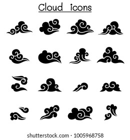 Abstract cloud icon set