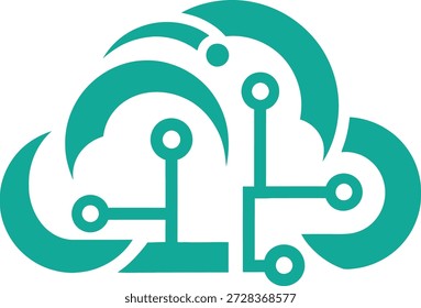 Nube Abstractas entrelazada con Elementos de placas de circuitos, que representa conectividad digital e infraestructura de tecnología avanzada.