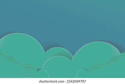 Abstract cloud layer in green tones, featuring soft gradients and seamless blending. Perfect for backgrounds, web designs, and creative projects.