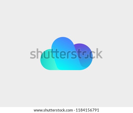 Abstract cloud logo design. Storage weather creative vector logotype.
