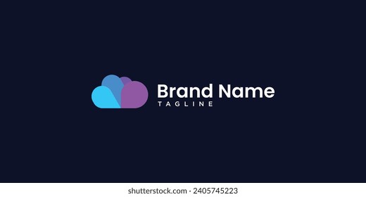 Abstract cloud logo design vector