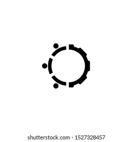 abstract cloud logo symbol with gear cog and check mark vector design. eps10