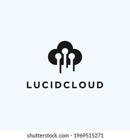 abstract cloud logo. technology icon